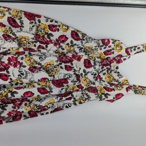Floral Kids Dress with Red and Yellow Accents